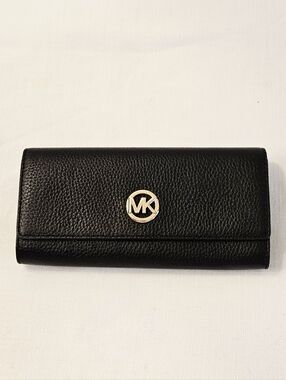 Michael Kors Black Leather Continental Wallet